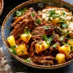 Crockpot Chipotle Pineapple Pot Roast Bowl