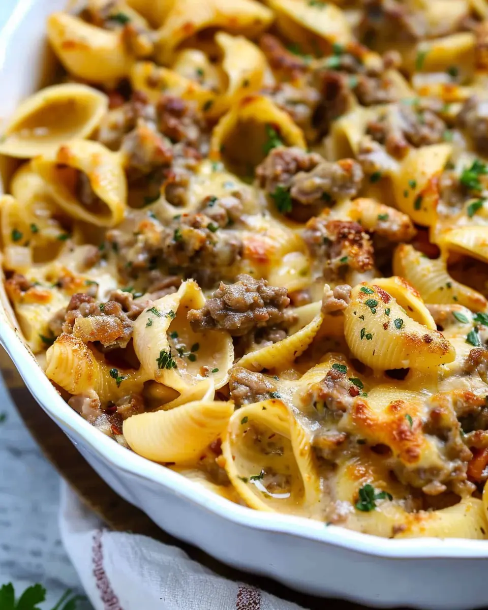 Creamy Beef and Shells