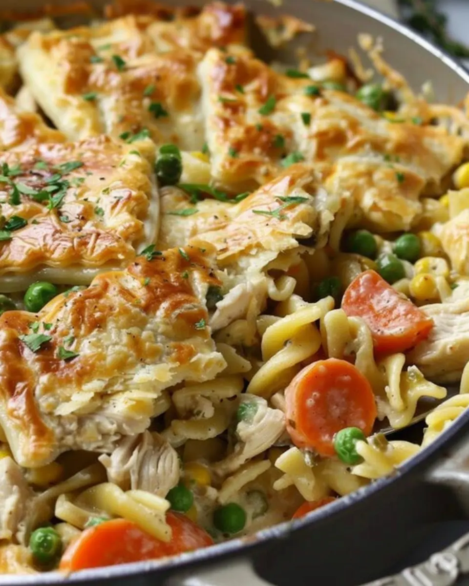 Quick Chicken Pot Pie Pasta with Turkey Bacon for Cozy Nights