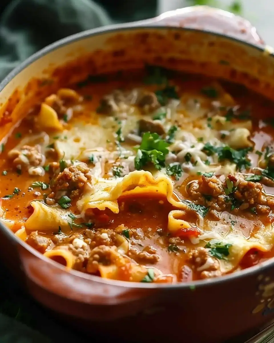 Simple Lasagna Soup: Easy Comfort with Sausage and Ground Beef