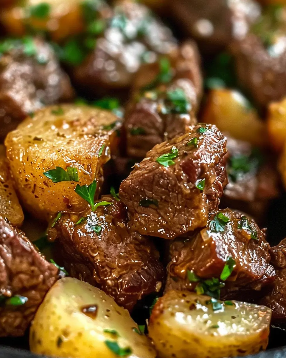Garlic Butter Beef Bites & Potatoes: An Easy Dinner Delight