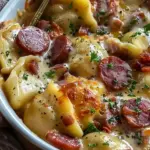 Classic Crockpot Pierogi Casserole with Kielbasa