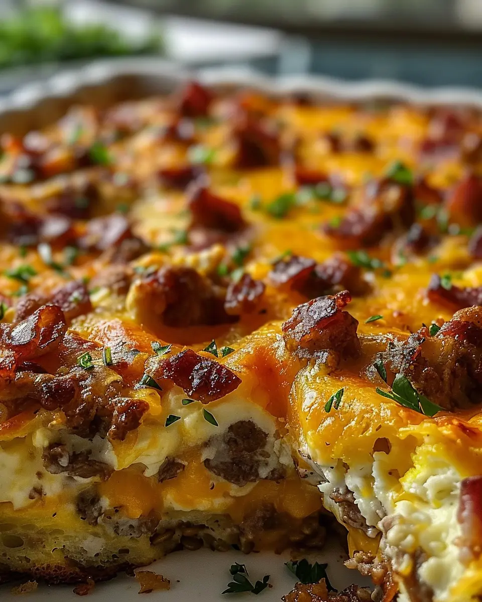 Crack Breakfast Casserole: Easy Recipe with Turkey Bacon and Chicken Ham