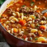 Homemade Ground Beef Pasta Soup