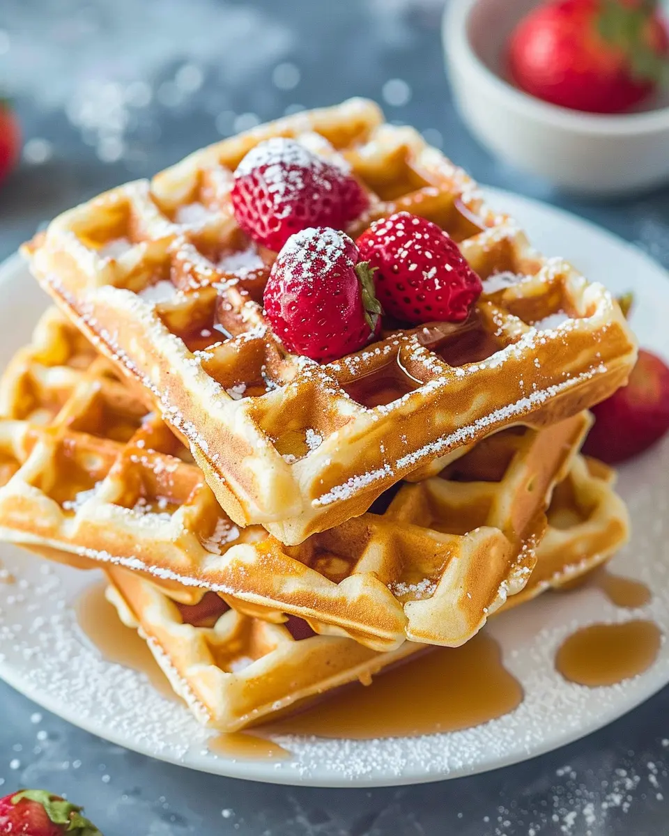 Easy Crispy Waffles: Indulgent Breakfast Bliss with Turkey Bacon