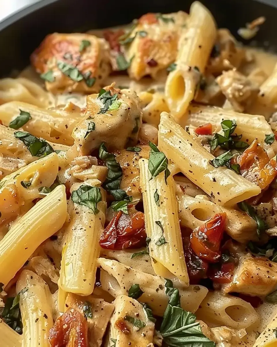 Simple Tuscan Chicken Pasta: A Juicy Twist with Turkey Bacon