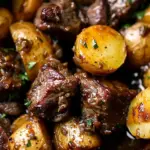 Crockpot Garlic Butter Beef Bites with Potatoes