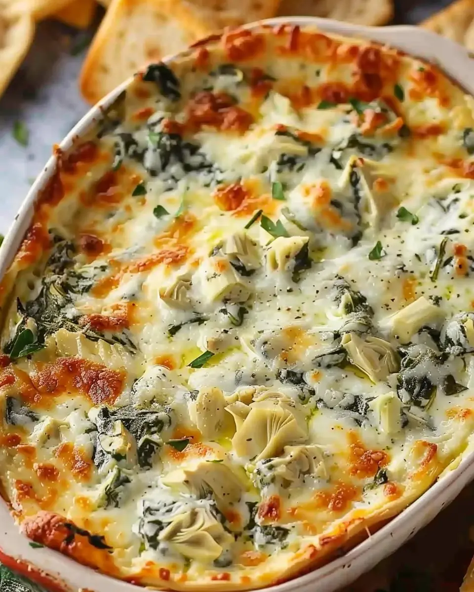 Tasty Baked Spinach Artichoke Dip