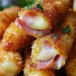 Crispy Baked Ham Cheese Mozzarella Sticks