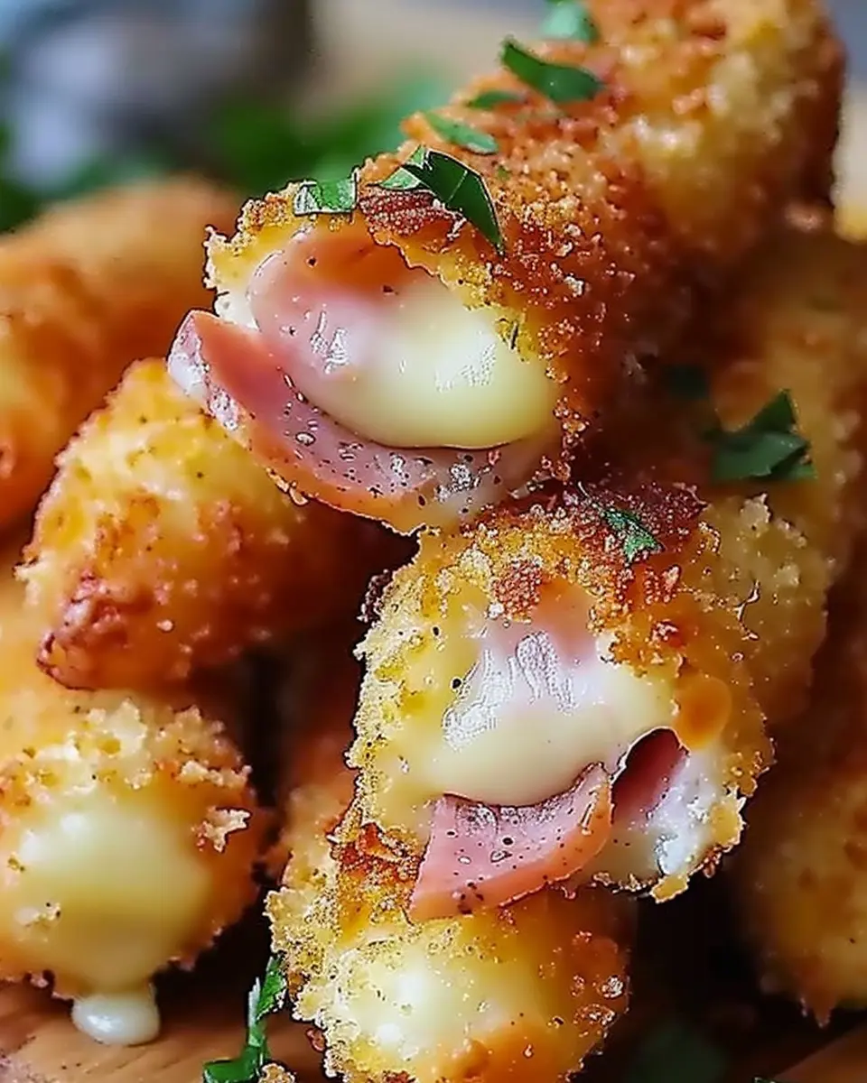 Crispy Baked Chicken Ham Cheese Mozzarella Sticks Recipe You’ll Love