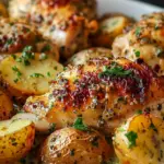 Crockpot garlic parmesan chicken and potatoes