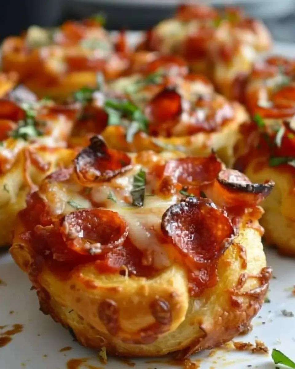 Mini Deep Dish Crescent Roll Pizzas: Easy Turkey Bacon Delight in 25 Minutes