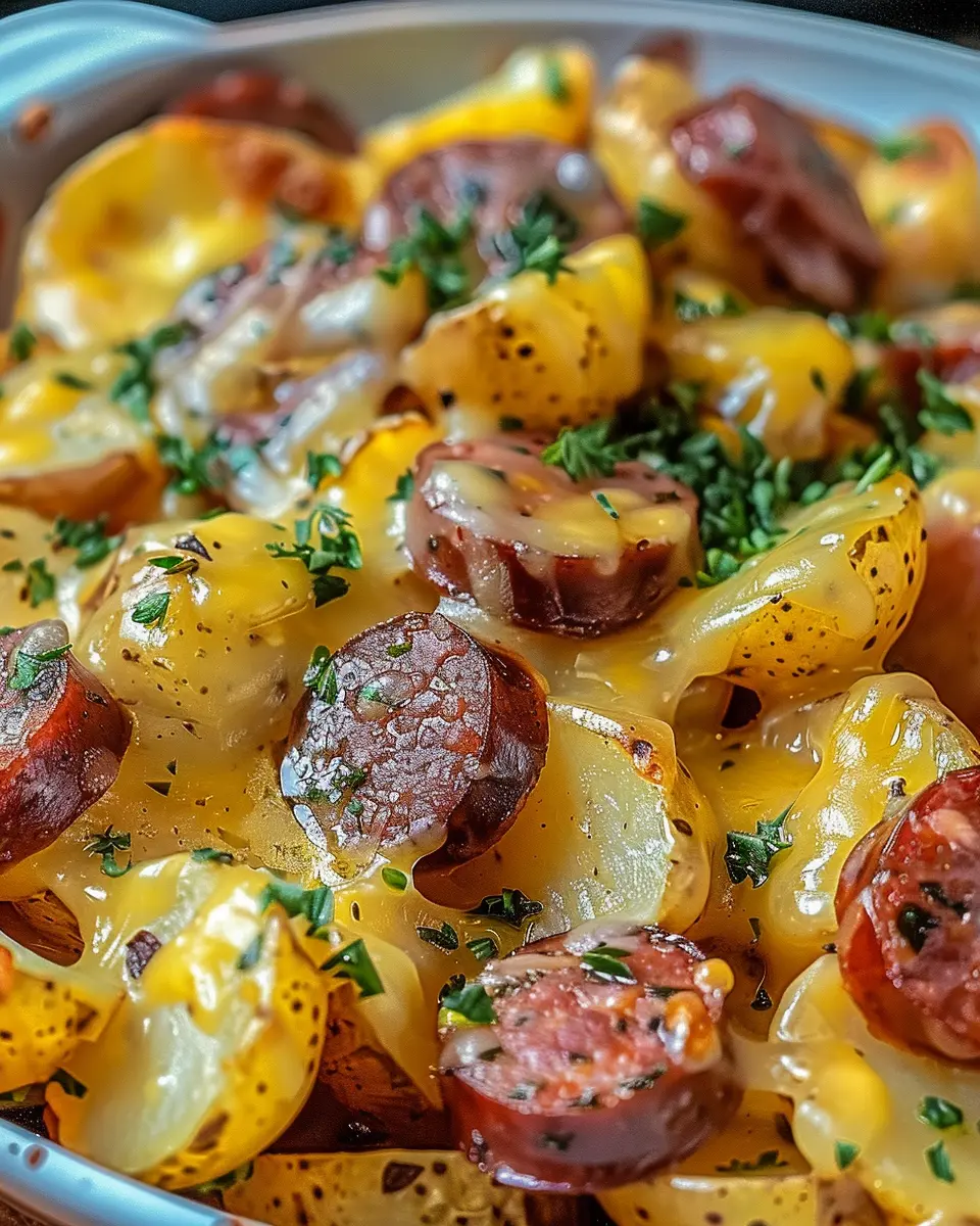 Cheesy Ranch Potatoes and Smoked Sausage