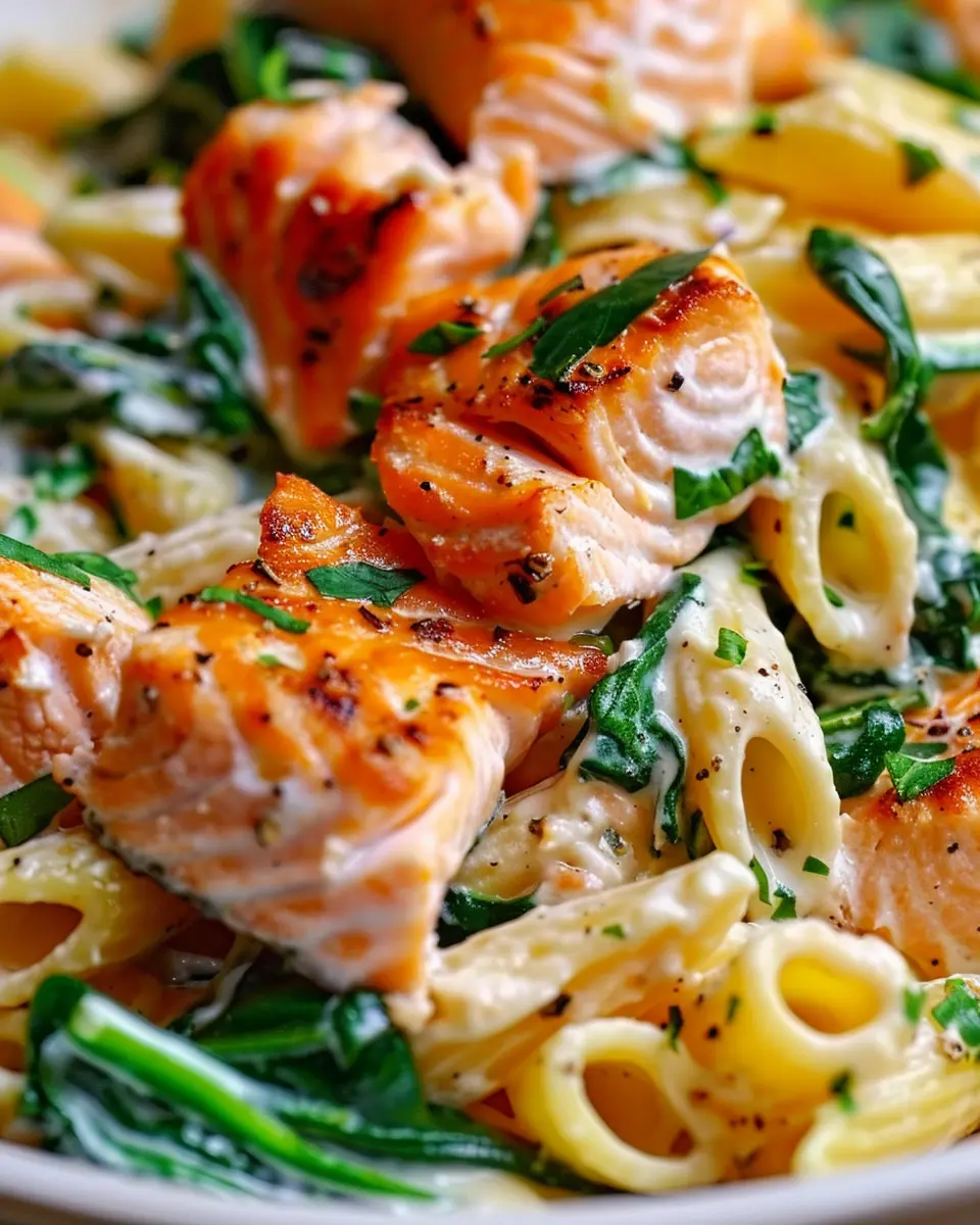 Salmon Spinach Pasta Dish: A Nutritious and Easy Delight to Try