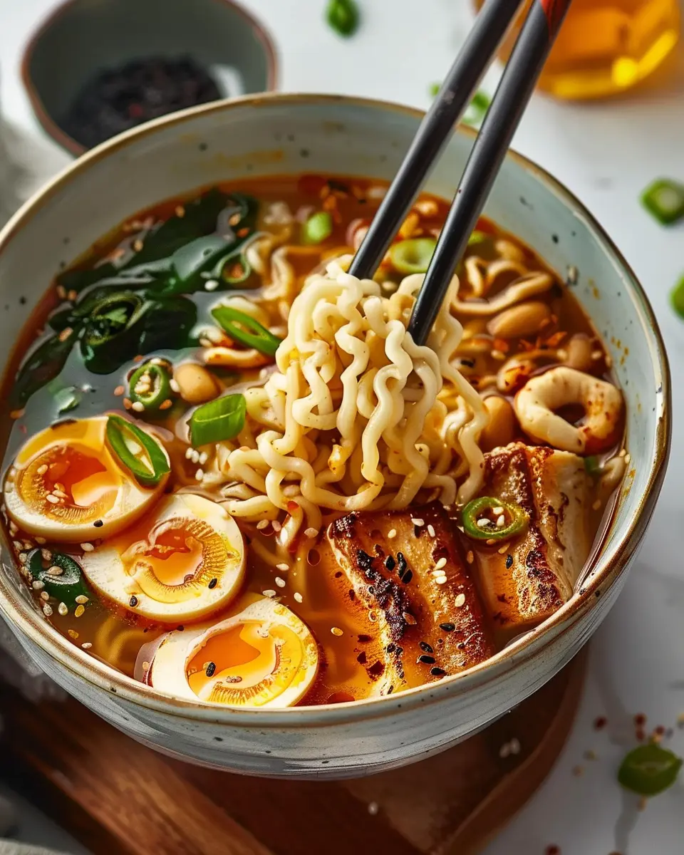 Homemade Ramen: A Comforting Twist with Turkey Bacon and Chicken Ham