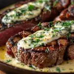 Garlic Butter Steak With Parmesan Cream Sauce