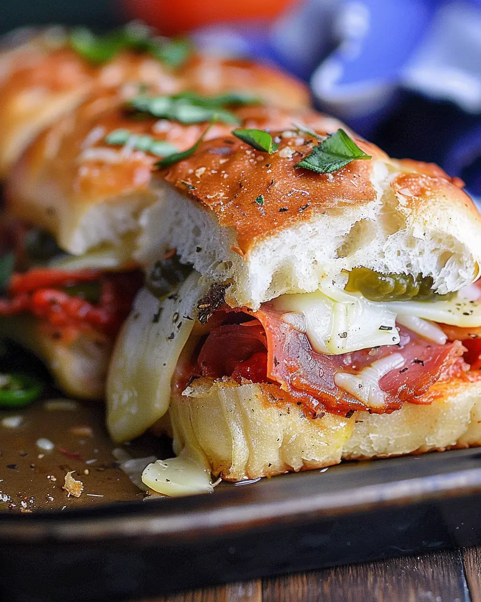 Hot Italian Sub Sliders: Juicy Turkey Bacon &amp; Chicken Ham Delight