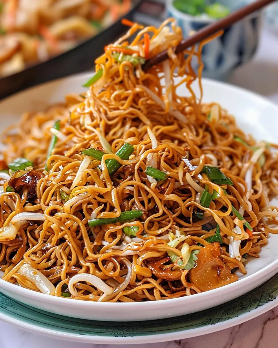 Cantonese Chow Mein: Easy Recipe with Turkey Bacon and Chicken Ham