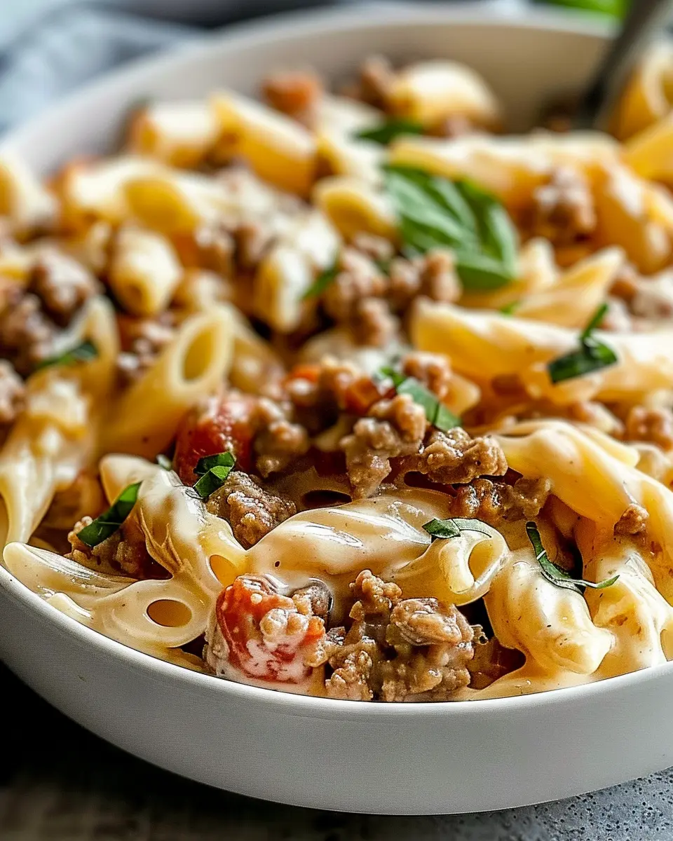 Creamy Rotel Pasta: Indulgent Ground Beef Dish for Cozy Dinners