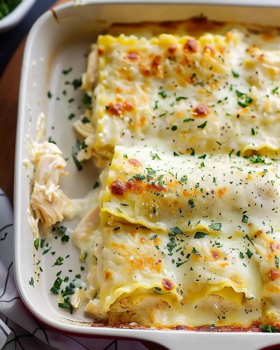 Chicken Alfredo Lasagna Rolls