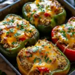 Easy Vegetarian Stuffed Bell Peppers with Rice