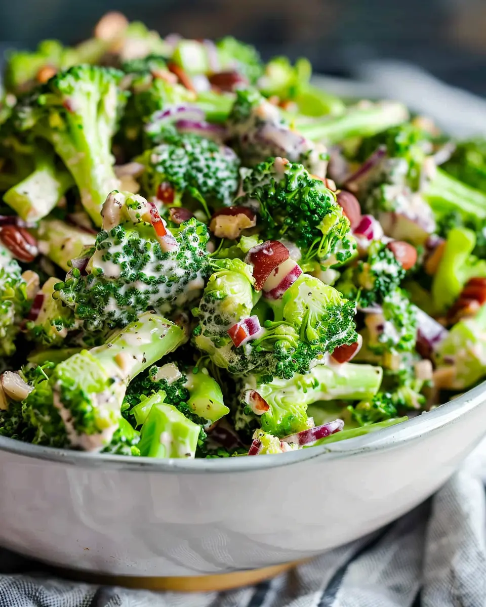Best Broccoli Salad Recipe with Turkey Bacon and Chicken Ham Twist