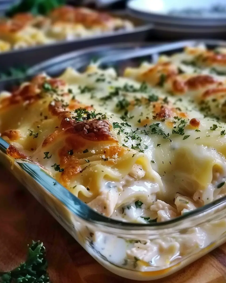 Chicken Alfredo Lasagna Rolls Recipe
