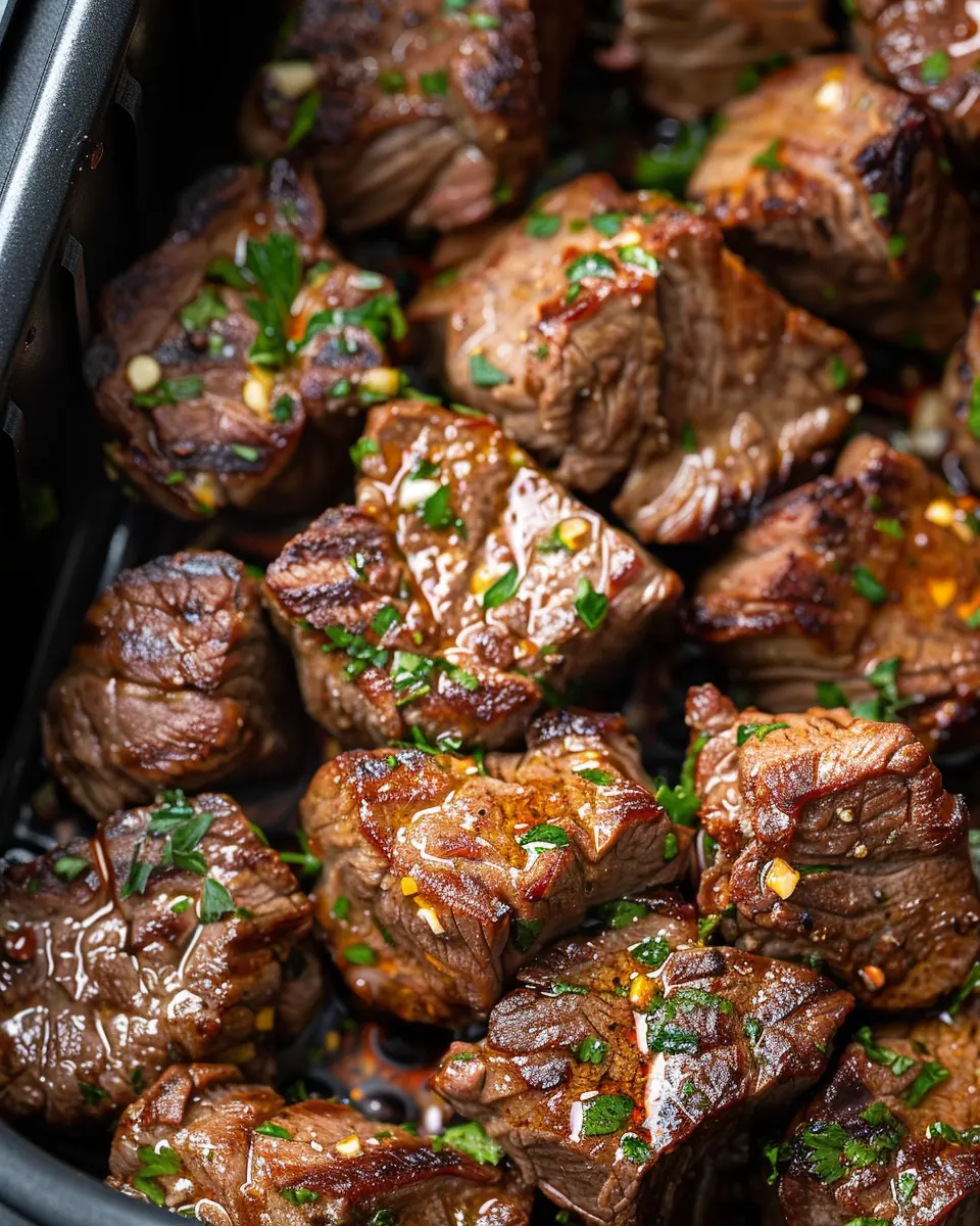 Air Fryer Garlic Butter Steak Bites