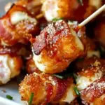 Crispy Bacon Mozzarella Poppers with Sweet Maple Glaze