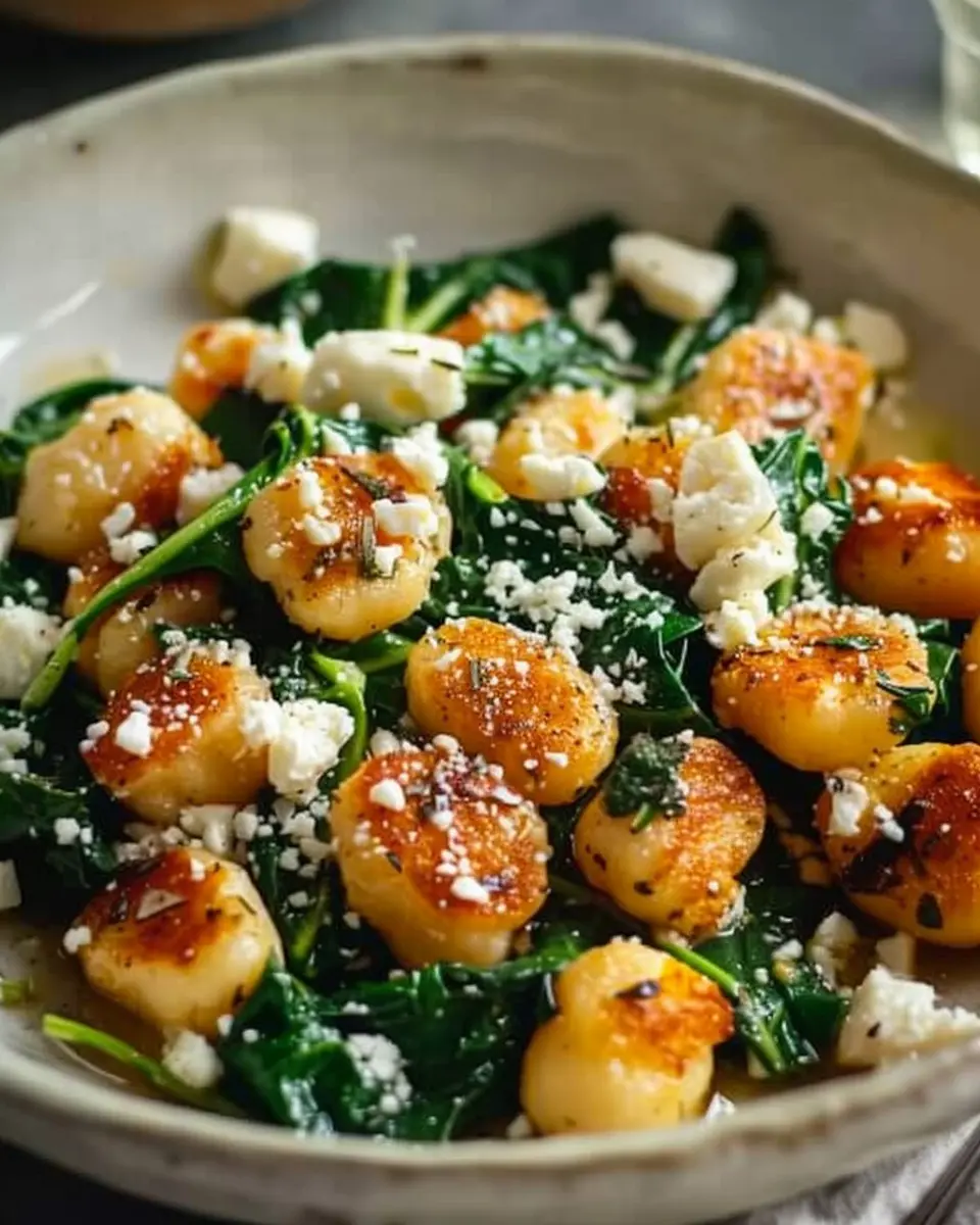 Crispy Gnocchi With Spinach And Feta: A Heartwarming Delight