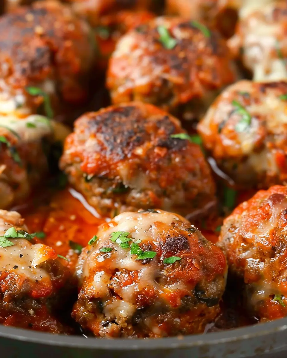 Mozzarella Stuffed Meatballs
