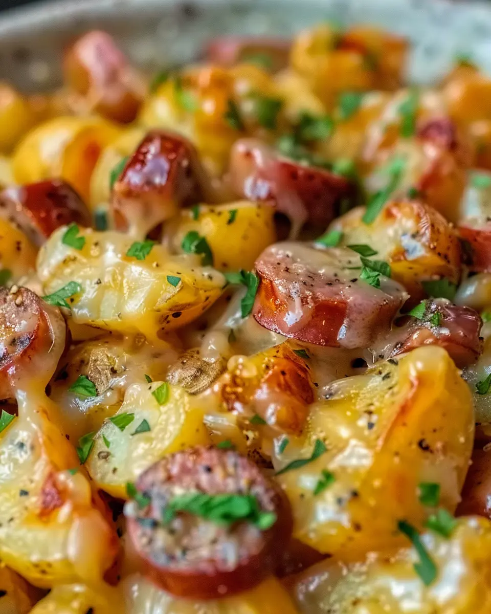 Cheesy Ranch Potatoes and Smoked Sausage
